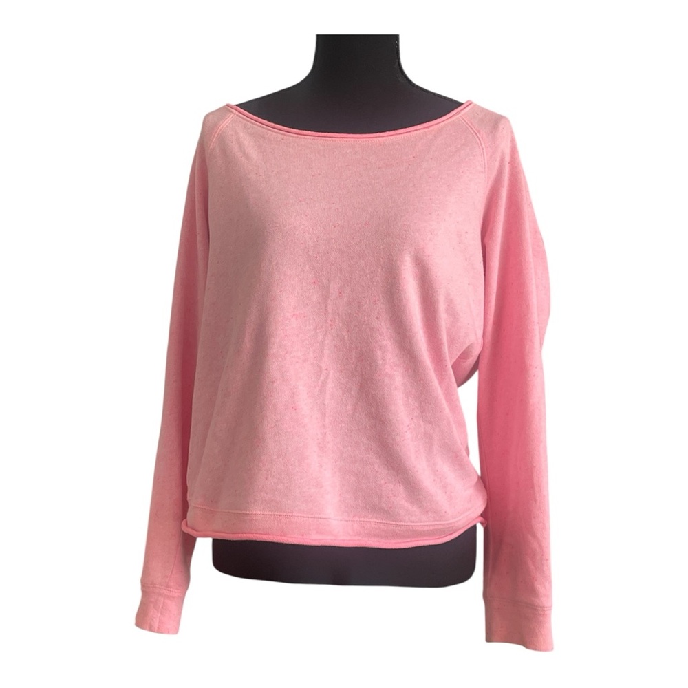 Victoria Secret Women’s Boat Neck Off Shoulder Long Sleeve Pullover Pink Sz M - Picture 1 of 4